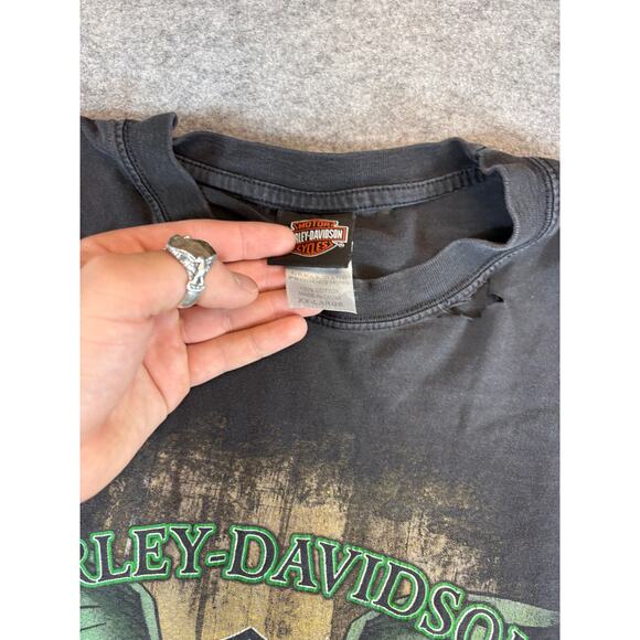 Harley Davidson Jamaica Shirt Mens 2XL Black Skull Pirate Tee Motorcycle Biker - Picture 9 of 11